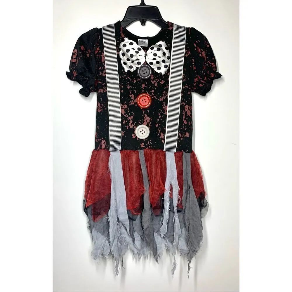 Spirit Halloween Creepy Doll Scary Clown Juniors Women Costume Dress Size L